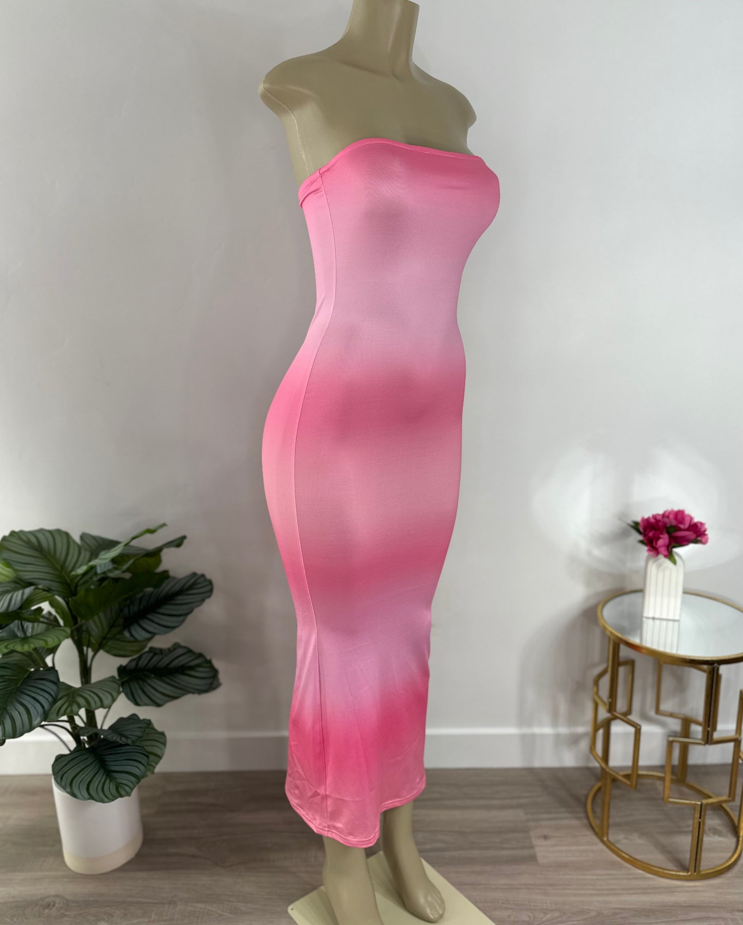 Pink Tube Maxi Dress