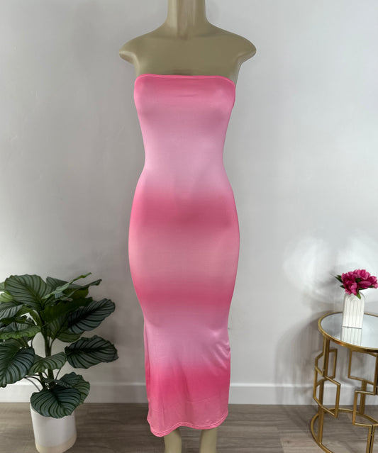 Pink Tube Maxi Dress