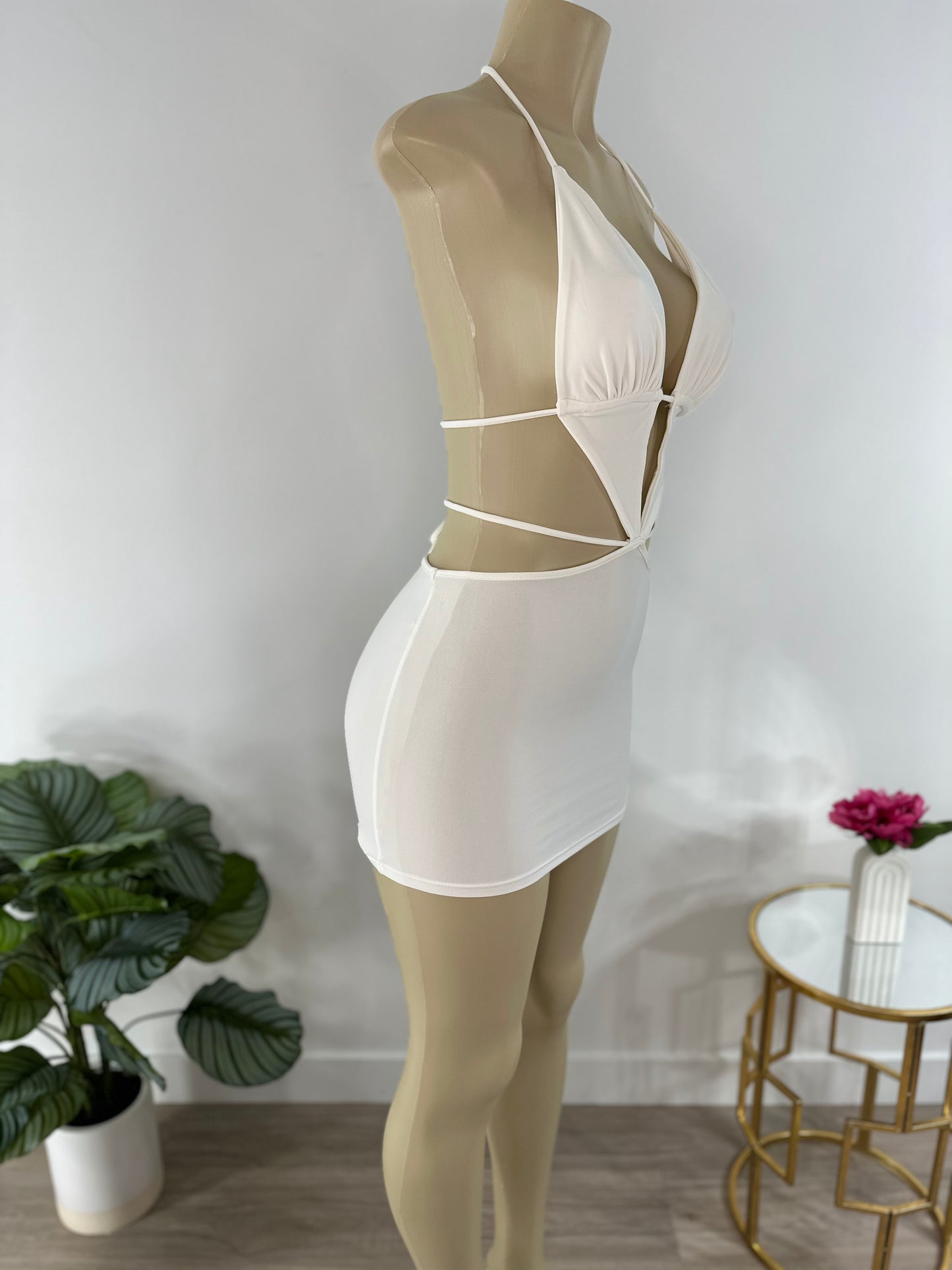 White Bodycon Mini Dress